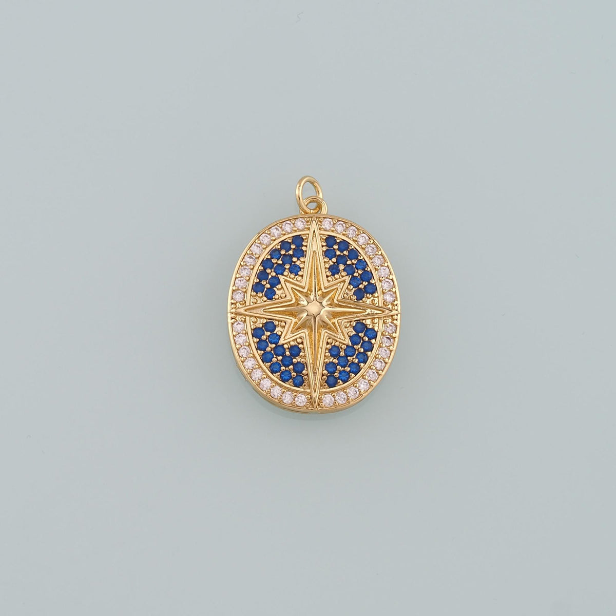 Gold Star Charm,18K Gold Filled North Star Pendant,CZ Micro Pave Celestial Charm Bracelet Necklace for DIY Jewelry Making Sup