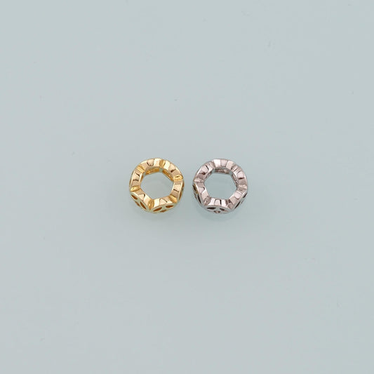 Gold Round Beads Charms,18K Gold Filled Round spacer beads Bracelet Necklace for DIY Jewelry Making Supply