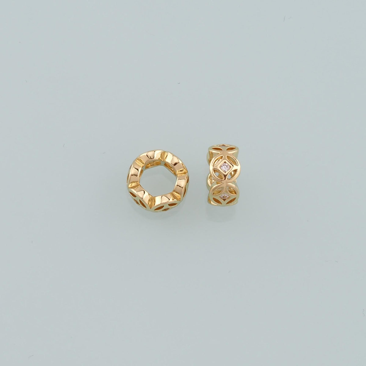 Gold Round Beads Charms,18K Gold Filled Round spacer beads Bracelet Necklace for DIY Jewelry Making Supply