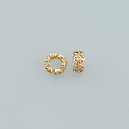 Gold Round Beads Charms,18K Gold Filled Round spacer beads Bracelet Necklace for DIY Jewelry Making Supply