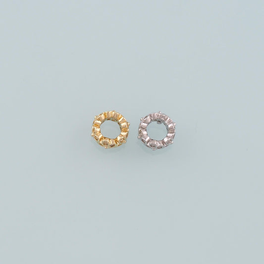 Gold Round Beads Charms,18K Gold Filled Round spacer beads Bracelet Necklace for DIY Jewelry Making Supply