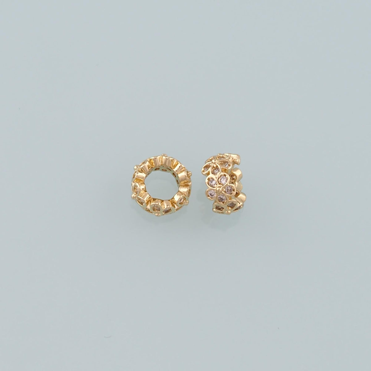 Gold Round Beads Charms,18K Gold Filled Round spacer beads Bracelet Necklace for DIY Jewelry Making Supply