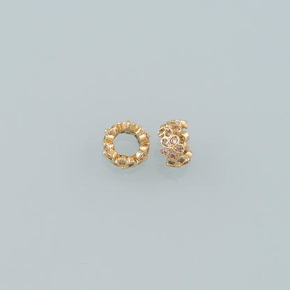 Gold Round Beads Charms,18K Gold Filled Round spacer beads Bracelet Necklace for DIY Jewelry Making Supply