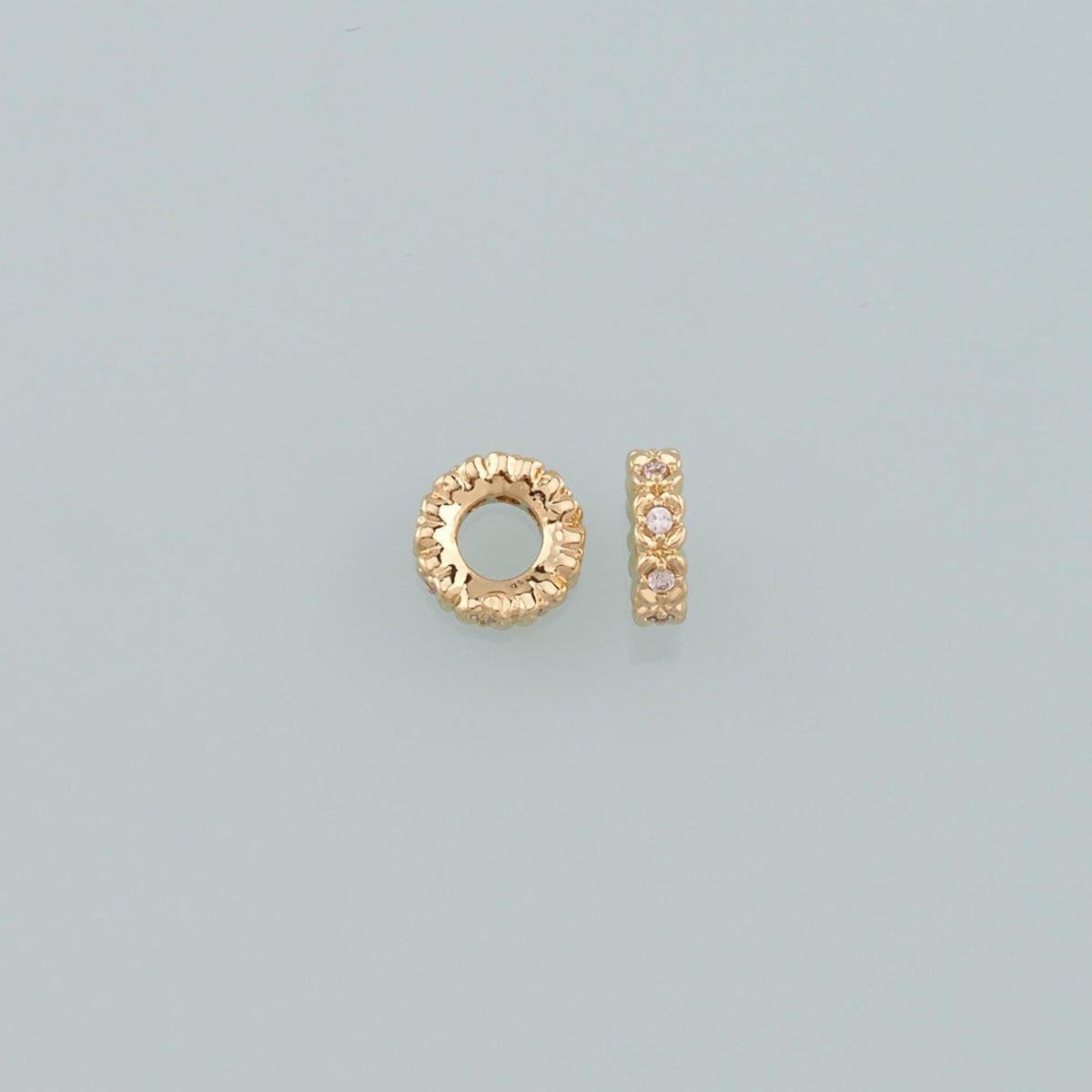 Gold Round Beads Charms,18K Gold Filled Round spacer beads Bracelet Necklace for DIY Jewelry Making Supply