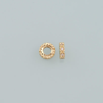 Gold Round Beads Charms,18K Gold Filled Round spacer beads Bracelet Necklace for DIY Jewelry Making Supply