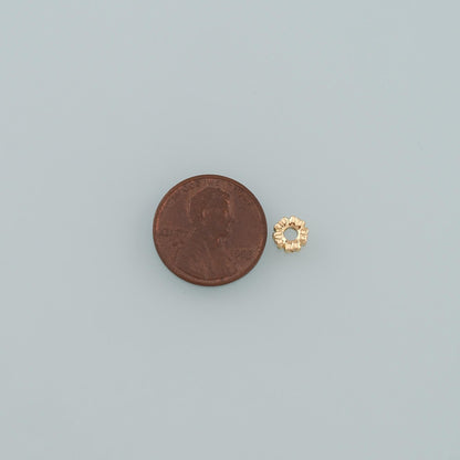 Gold Round Beads Charms,18K Gold Filled Round spacer beads Bracelet Necklace for DIY Jewelry Making Supply