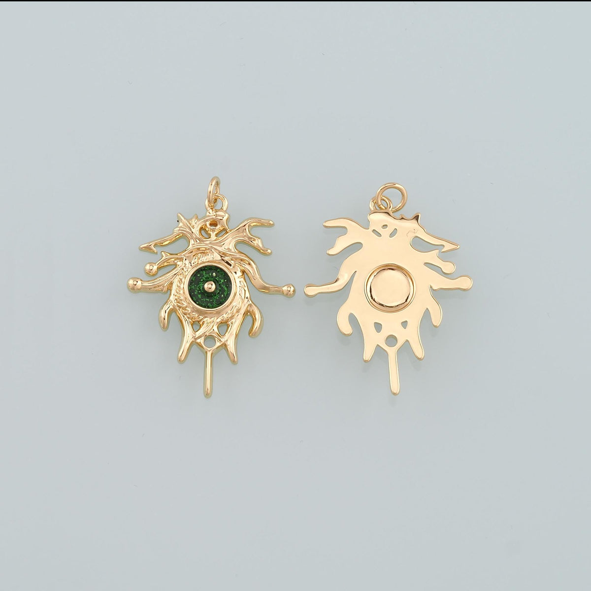 18K Gold Filled Evil Eye Pendant,Enamel Eye Charm Bracelet Necklace for DIY Jewelry Making Supply