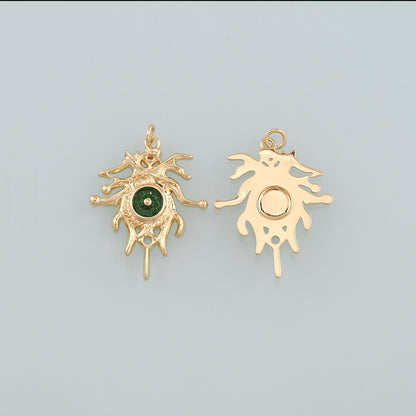18K Gold Filled Evil Eye Pendant,Enamel Eye Charm Bracelet Necklace for DIY Jewelry Making Supply