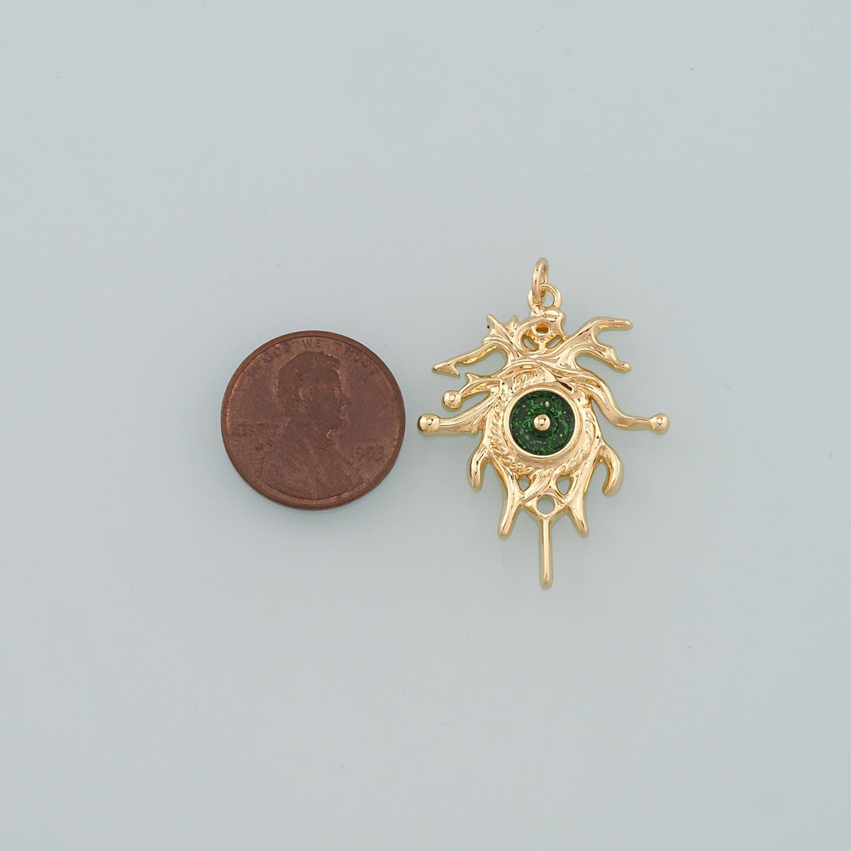 18K Gold Filled Evil Eye Pendant,Enamel Eye Charm Bracelet Necklace for DIY Jewelry Making Supply