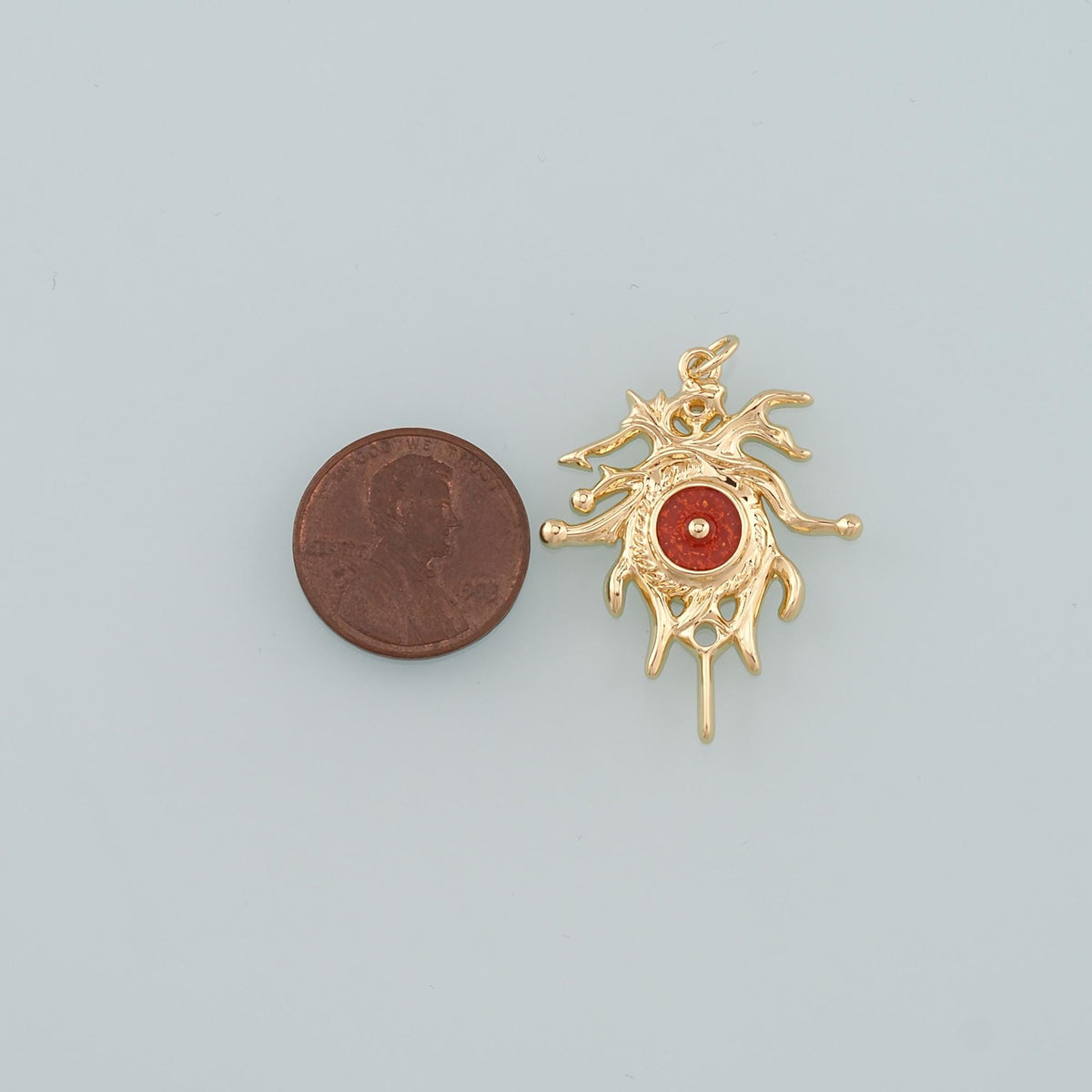 18K Gold Filled Evil Eye Pendant,Enamel Eye Charm Bracelet Necklace for DIY Jewelry Making Supply