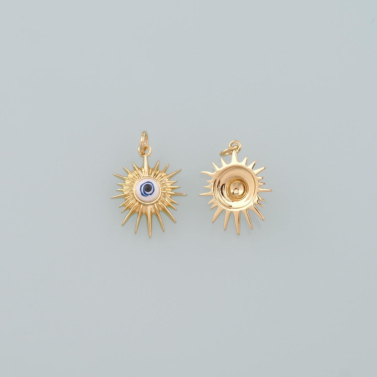 18K Gold Filled Evil Eye Pendant,Enamel Eye Charm Bracelet Necklace for DIY Jewelry Making Supply