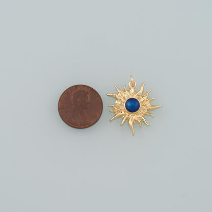 Gold Sun Charms,18K Gold Filled Sun Pendant,Enamel Celestial Charm Bracelet Necklace for DIY Jewelry Making Supply