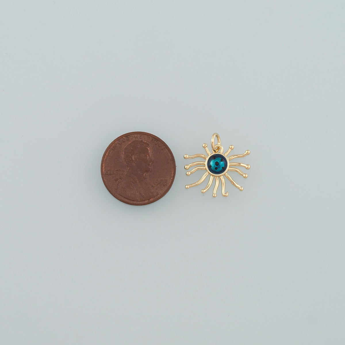 18K Gold Filled Sun Enamel Charm Pendant for Jewelry Making
