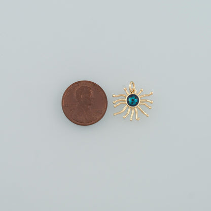 18K Gold Filled Sun Enamel Charm Pendant for Jewelry Making