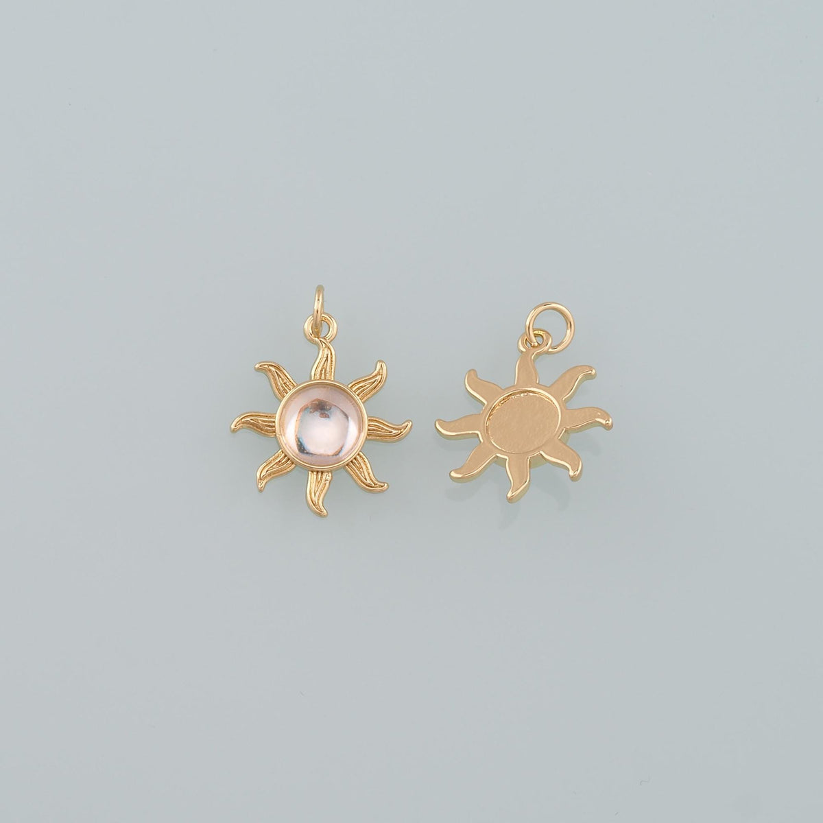 Gold Sun Charms,18K Gold Filled Sun Pendant,Celestial Charm Bracelet Necklace for DIY Jewelry Making Supply