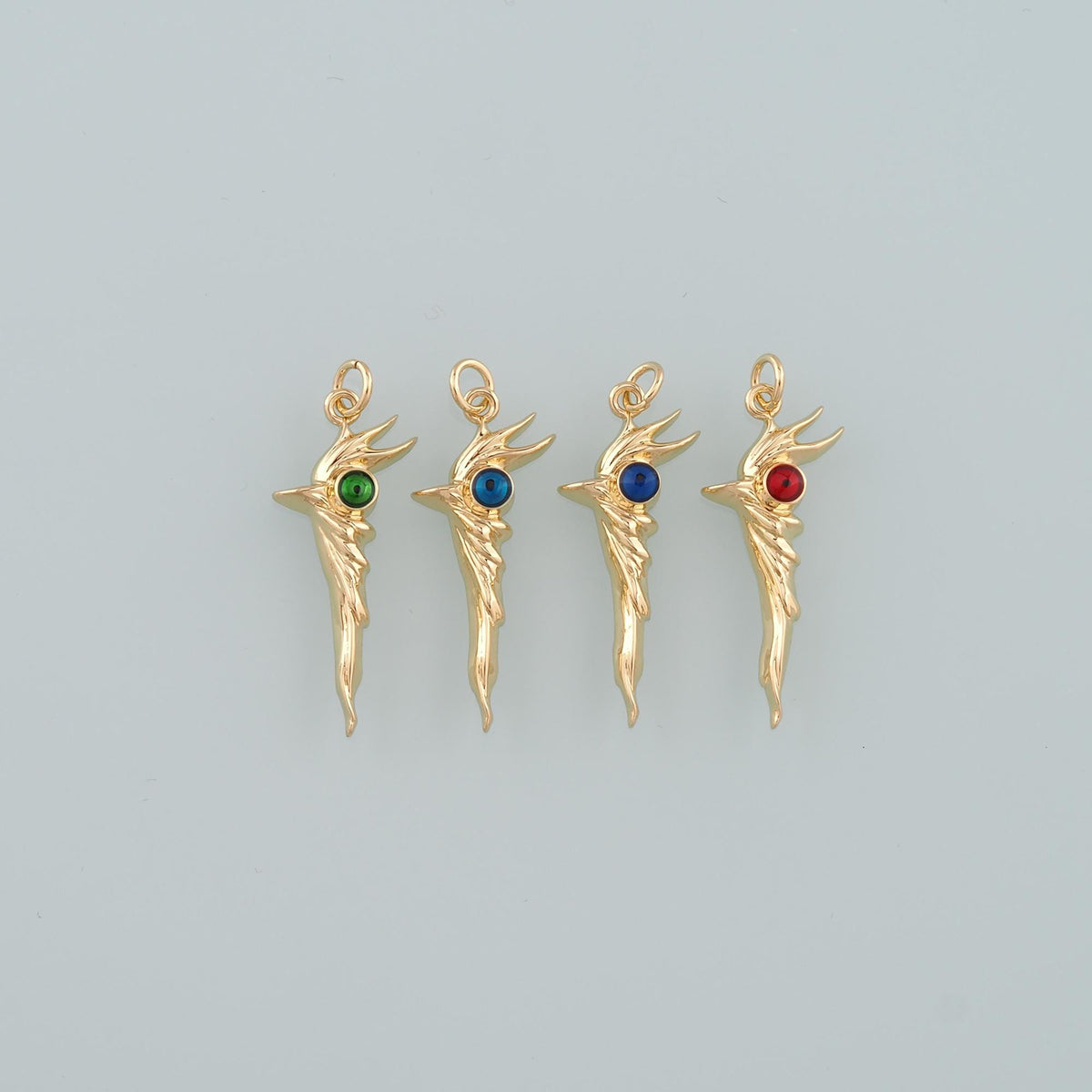 18K Gold Filled Cane Pendant,Enamel Cane Charm Bracelet Necklace for DIY Jewelry Making Supply