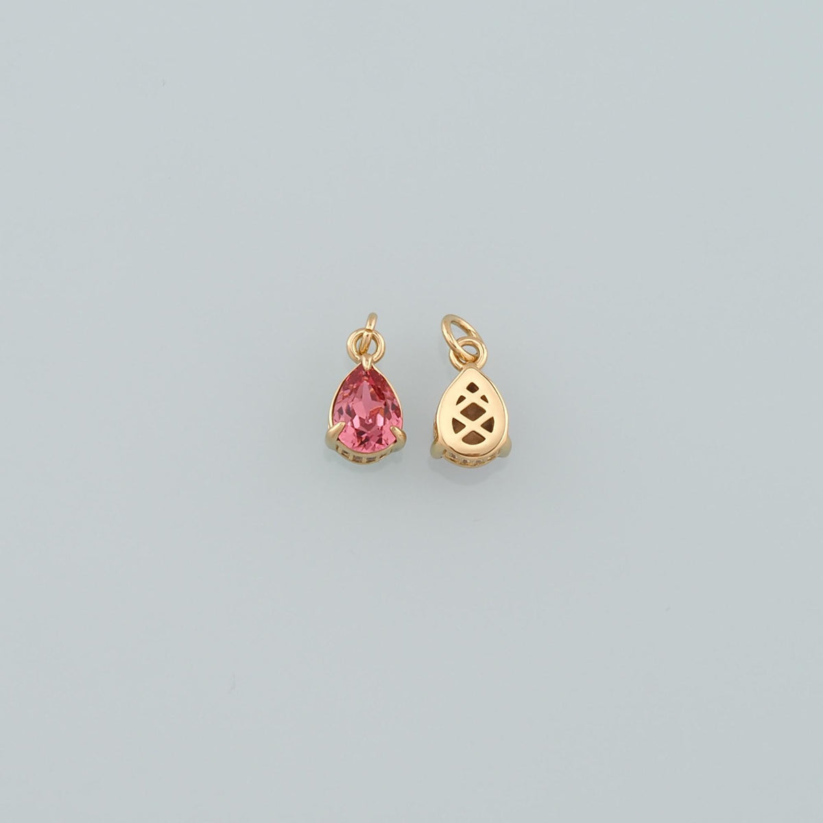 18K Gold Filled Crystal Teardrop Charm Pendant for Jewelry Making