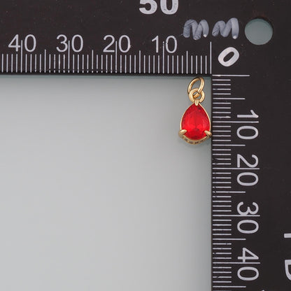18K Gold Filled Crystal Teardrop Charm Pendant for Jewelry Making
