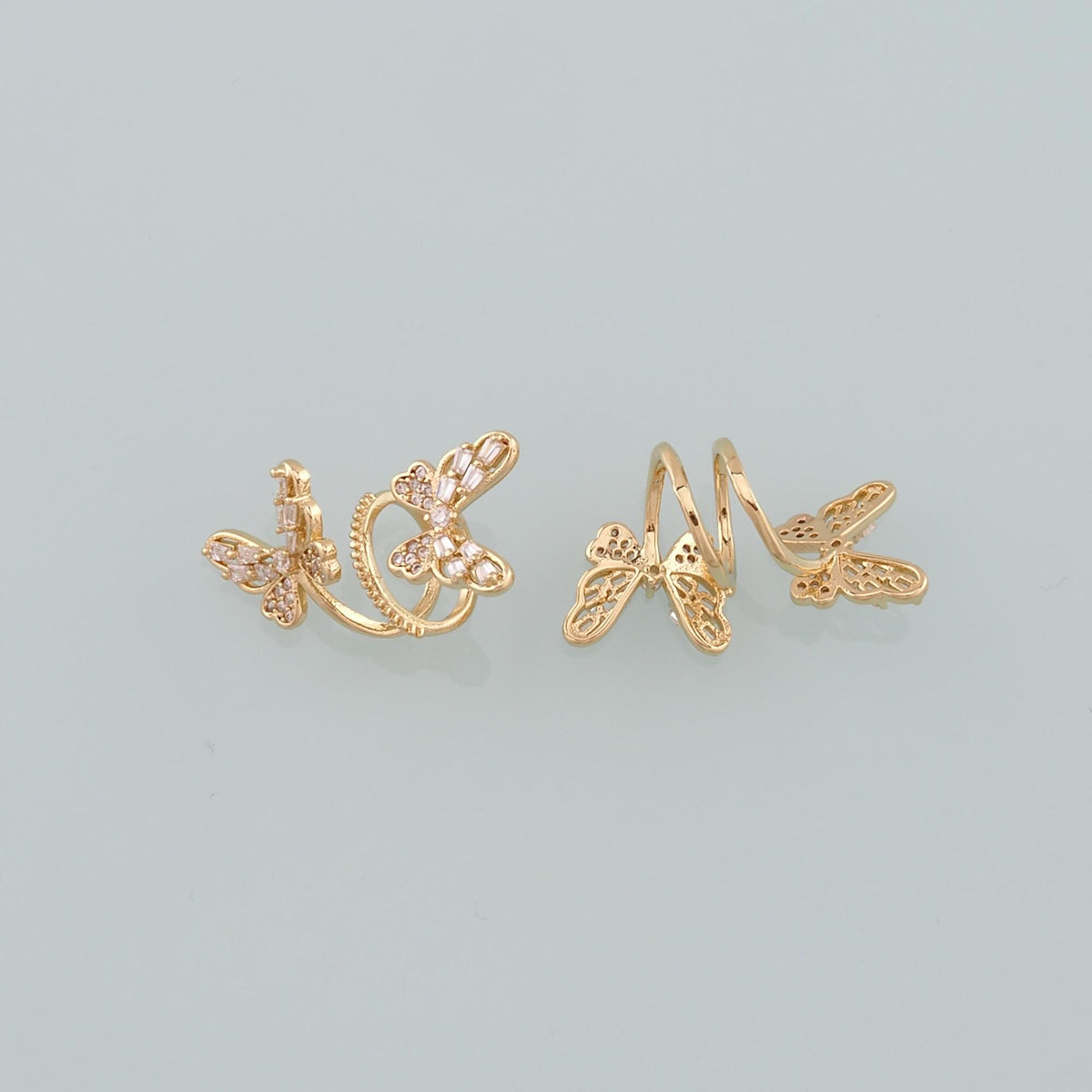 1pair 18K Gold Filled Butterfly Ear Clip,Gold Earrings,Dainty Earrings
