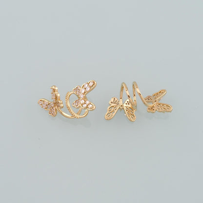 1pair 18K Gold Filled Butterfly Ear Clip,Gold Earrings,Dainty Earrings