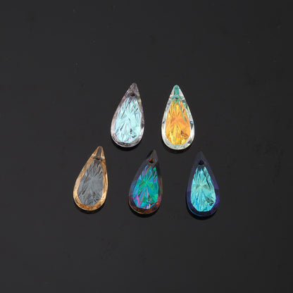 Gold Filled Crystal Teardrop Charm Pendant for Jewelry Making