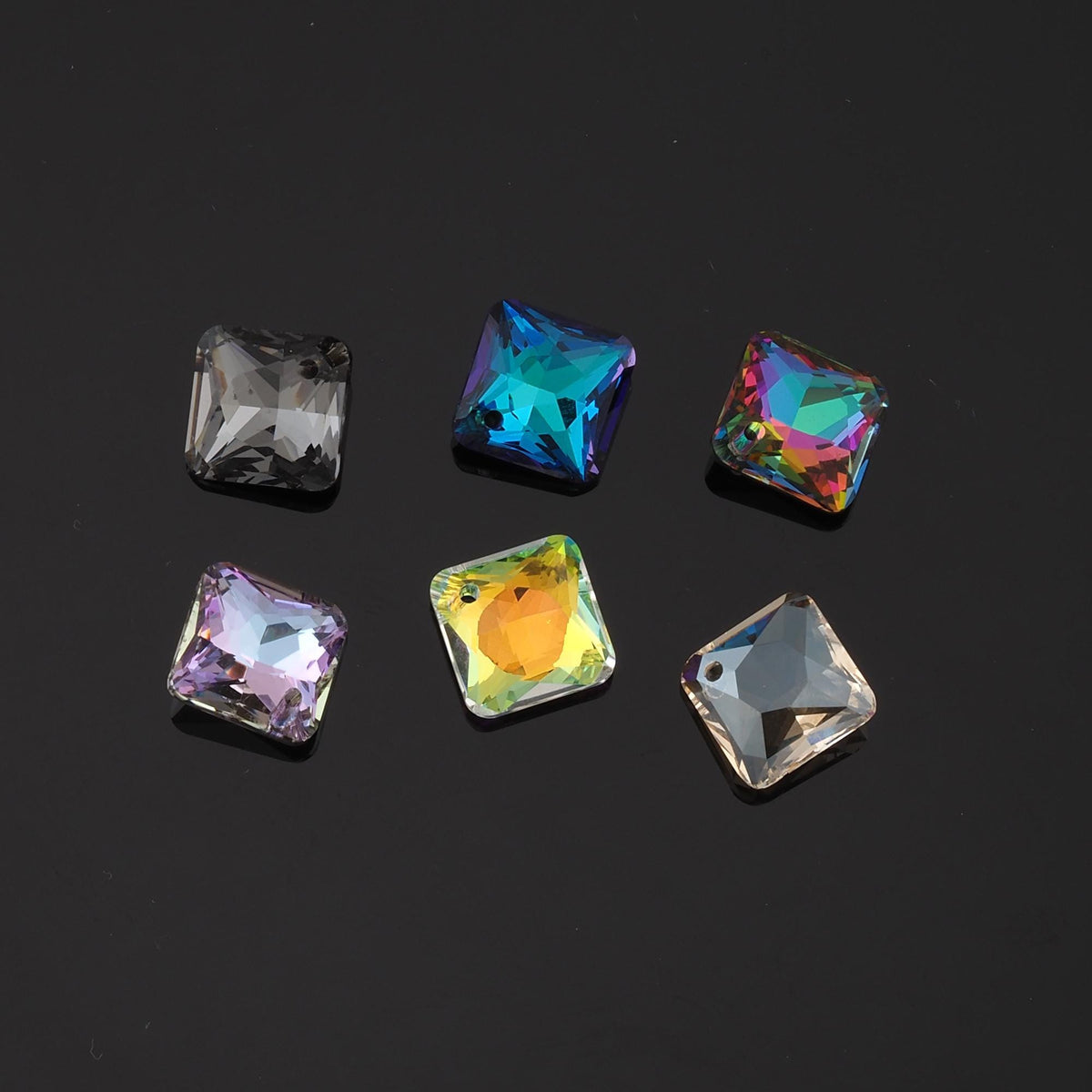 1pcs Square Crystal Pendant Crystal AB Rhinestones for DIY Craft Jewelry Making Supply
