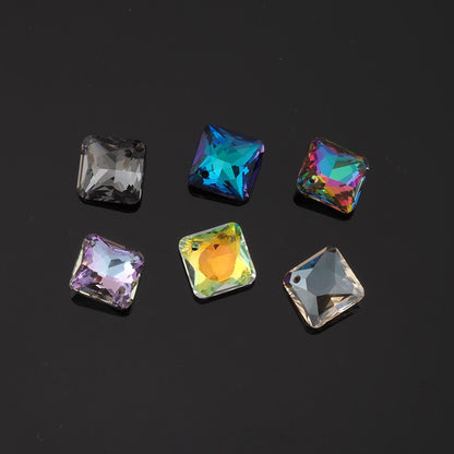 1pcs Square Crystal Pendant Crystal AB Rhinestones for DIY Craft Jewelry Making Supply