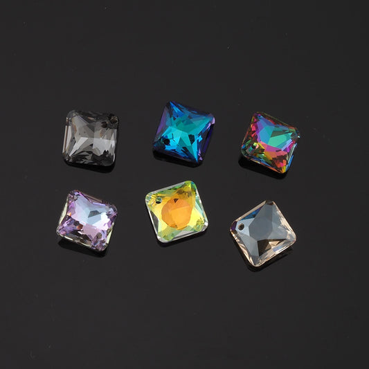 1pcs Square Crystal Pendant Crystal AB Rhinestones for DIY Craft Jewelry Making Supply