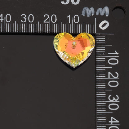 Gold Filled Crystal Heart Charm Pendant for Jewelry Making