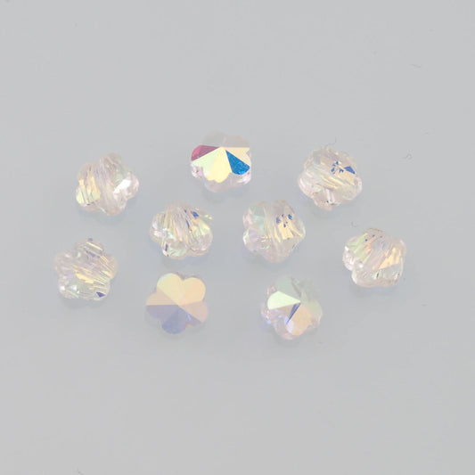 5pcs Plum Blossom Flower Crystal Spacer Bead Crystal AB Rhinestones for DIY Craft Jewelry Making Supply