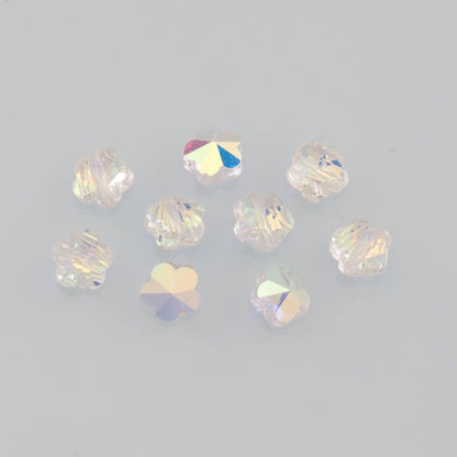 5pcs Plum Blossom Flower Crystal Spacer Bead Crystal AB Rhinestones for DIY Craft Jewelry Making Supply