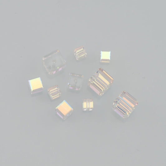 5pcs Square Crystal Spacer Bead Crystal AB Rhinestones for DIY Craft Jewelry Making Supply
