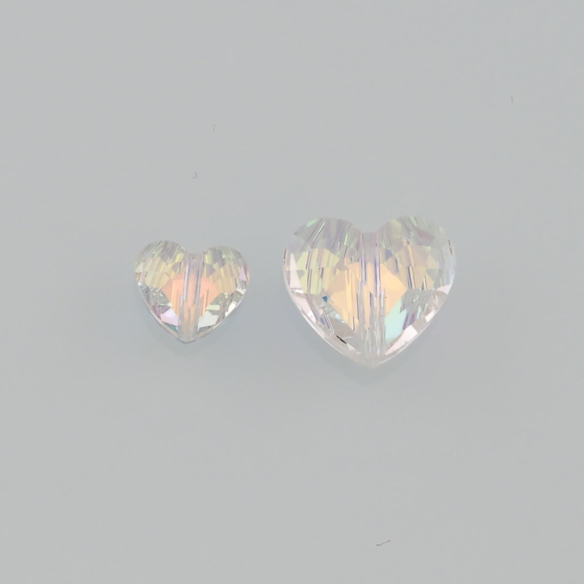 Gold Filled Crystal Heart Spacer Beads 8 mm, 12 mm for Jewelry Making
