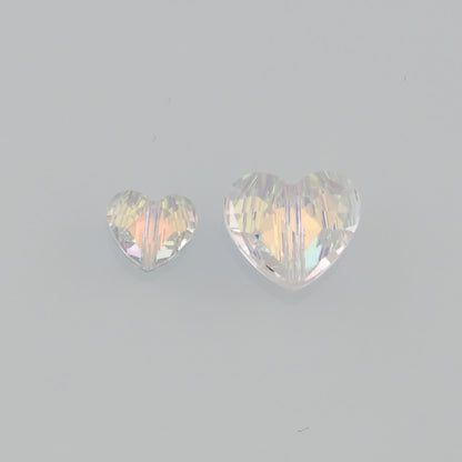 Gold Filled Crystal Heart Spacer Beads 8 mm, 12 mm for Jewelry Making