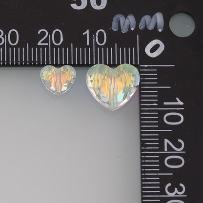 Gold Filled Crystal Heart Spacer Beads 8 mm, 12 mm for Jewelry Making