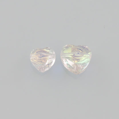 Gold Filled Crystal Heart Spacer Beads 8 mm, 10 mm for Jewelry Making