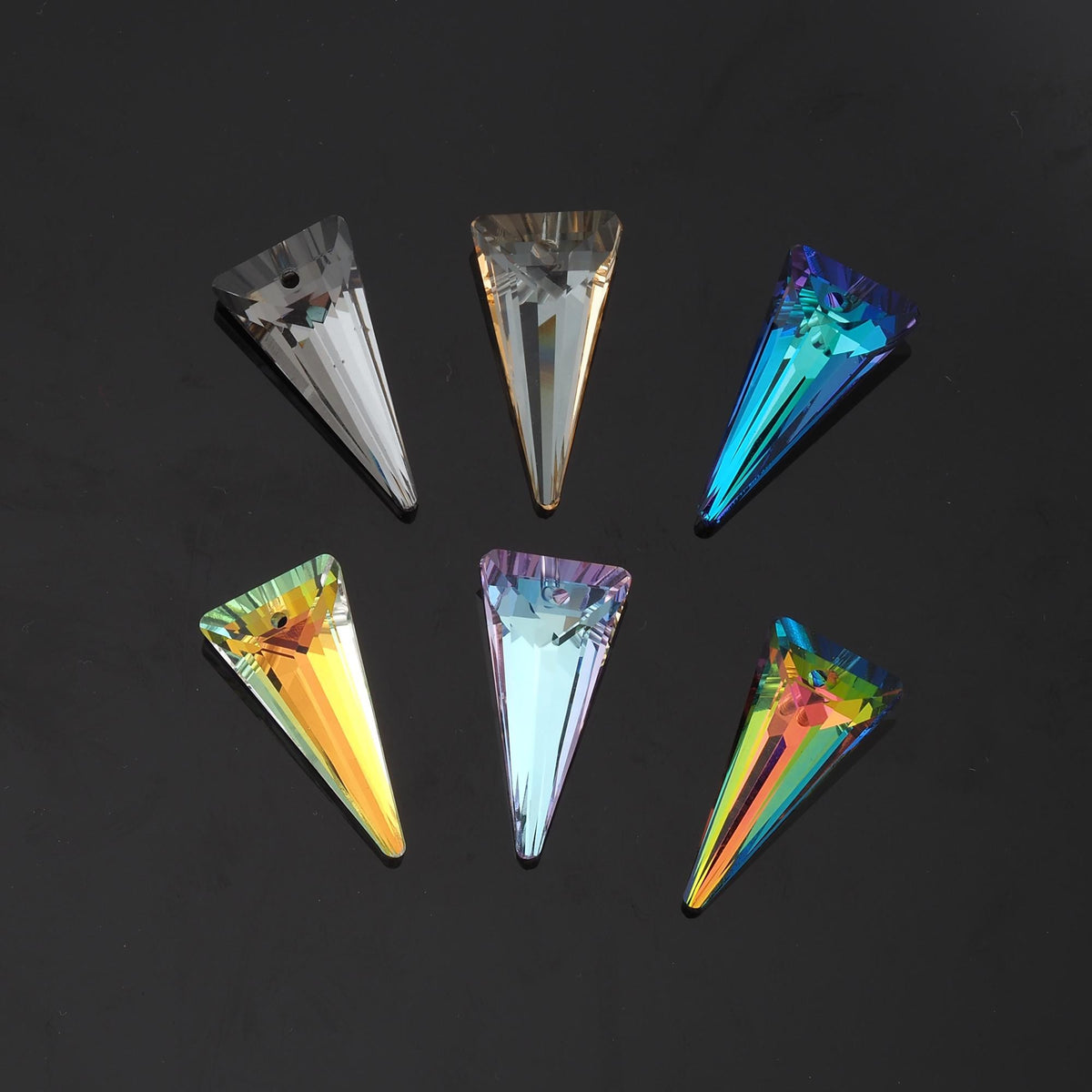 1pcs Triangle Crystal Pendant Crystal AB Rhinestones for DIY Craft Jewelry Making Supply