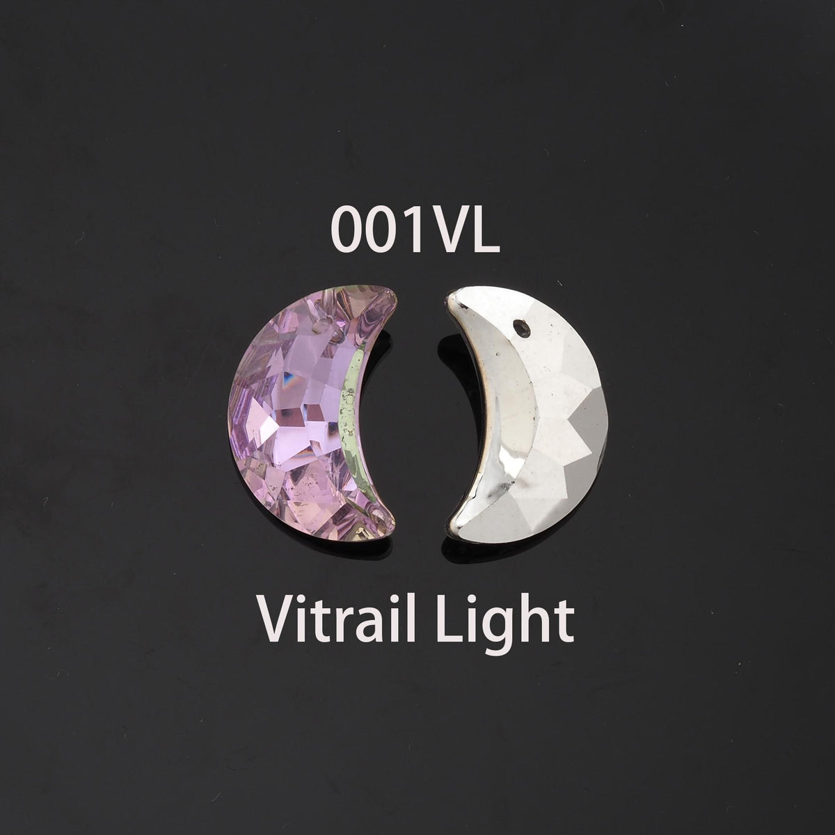 Gold Filled Crystal Moon Charm Pendant for Jewelry Making