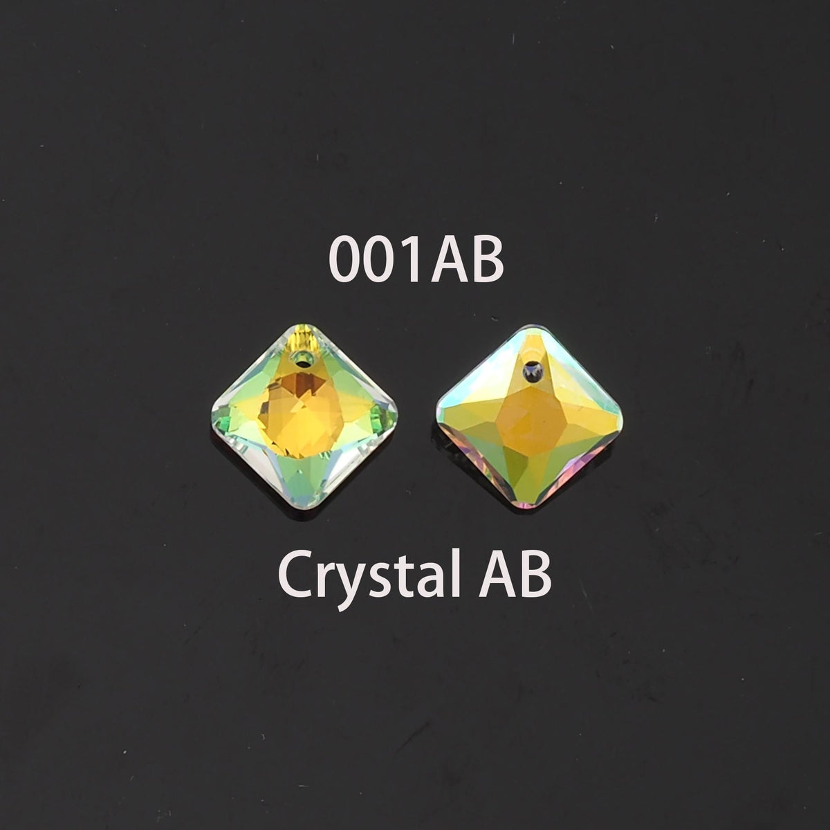 Gold Filled Crystal Square Charm Pendant for Jewelry Making