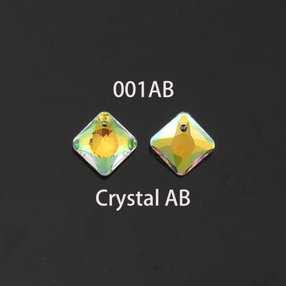 Gold Filled Crystal Square Charm Pendant for Jewelry Making