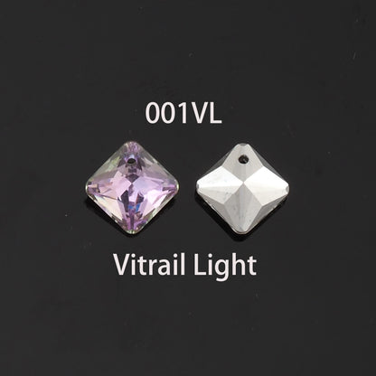 Gold Filled Crystal Square Charm Pendant for Jewelry Making
