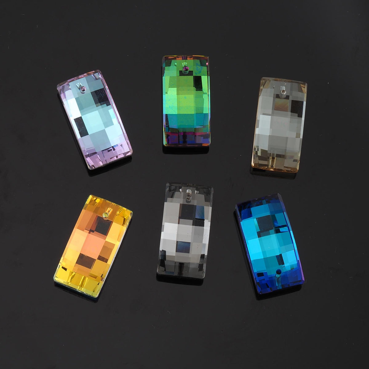 1pcs Rectangle Crystal Pendant Crystal AB Rhinestones for DIY Craft Jewelry Making Supply
