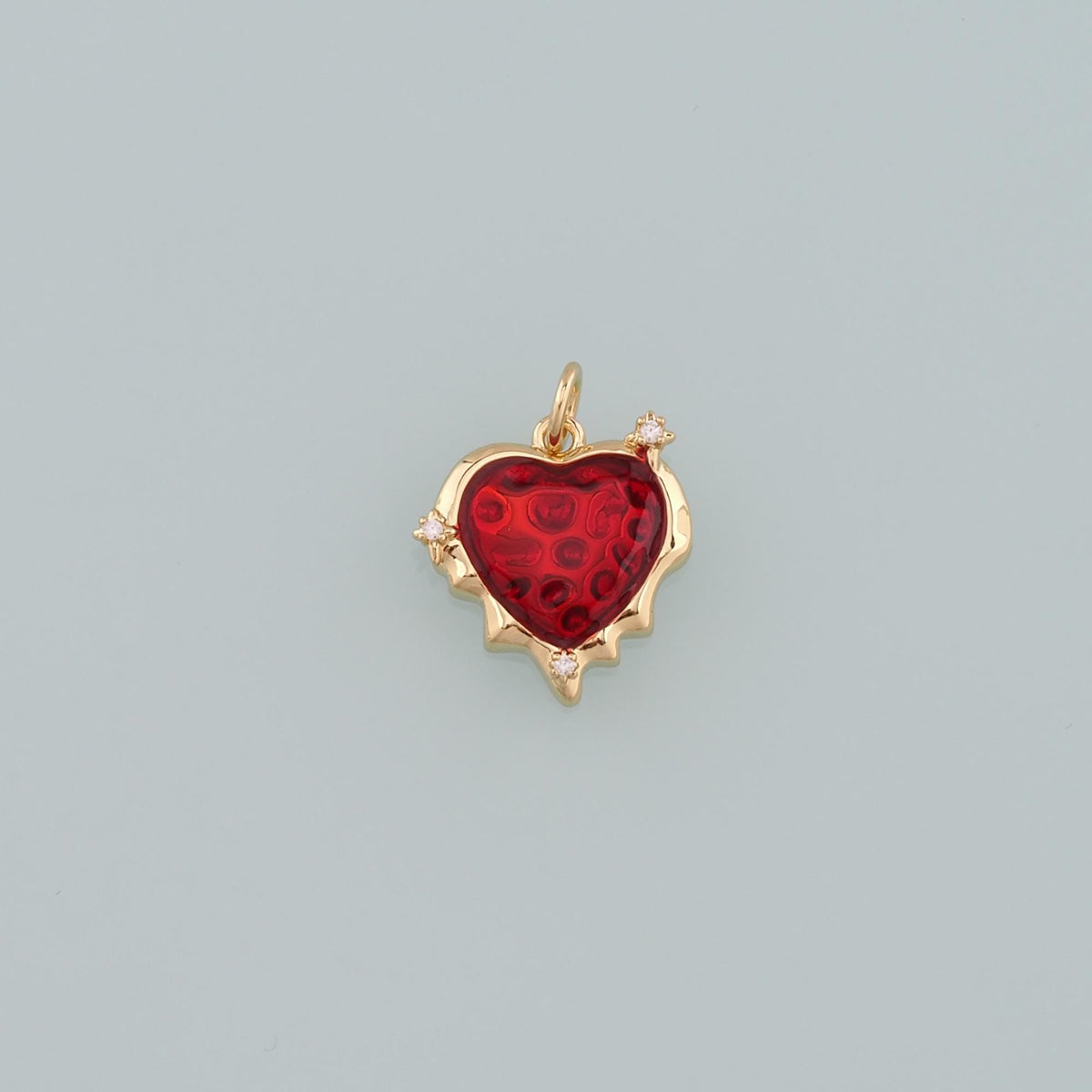 18K Gold Filled Enamel Heart Charm Pendant for Jewelry Making