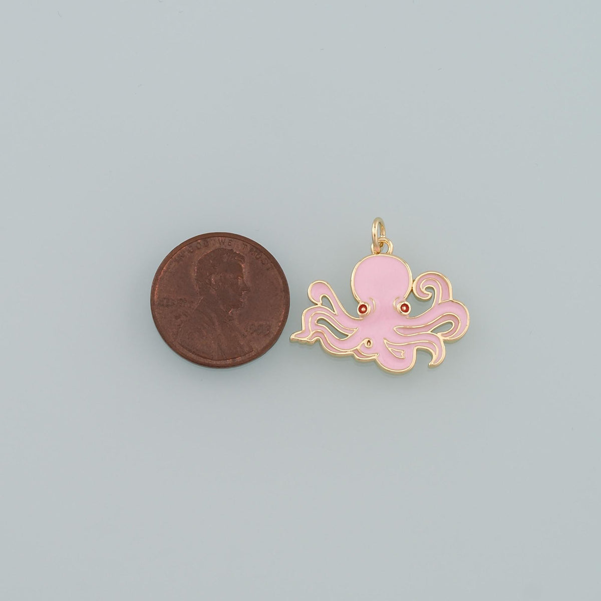 Gold Sea Life Charms,18K Gold Filled Enamel Octopus Pendant,Octopus Charm Bracelet Necklace for DIY Jewelry Making Supply