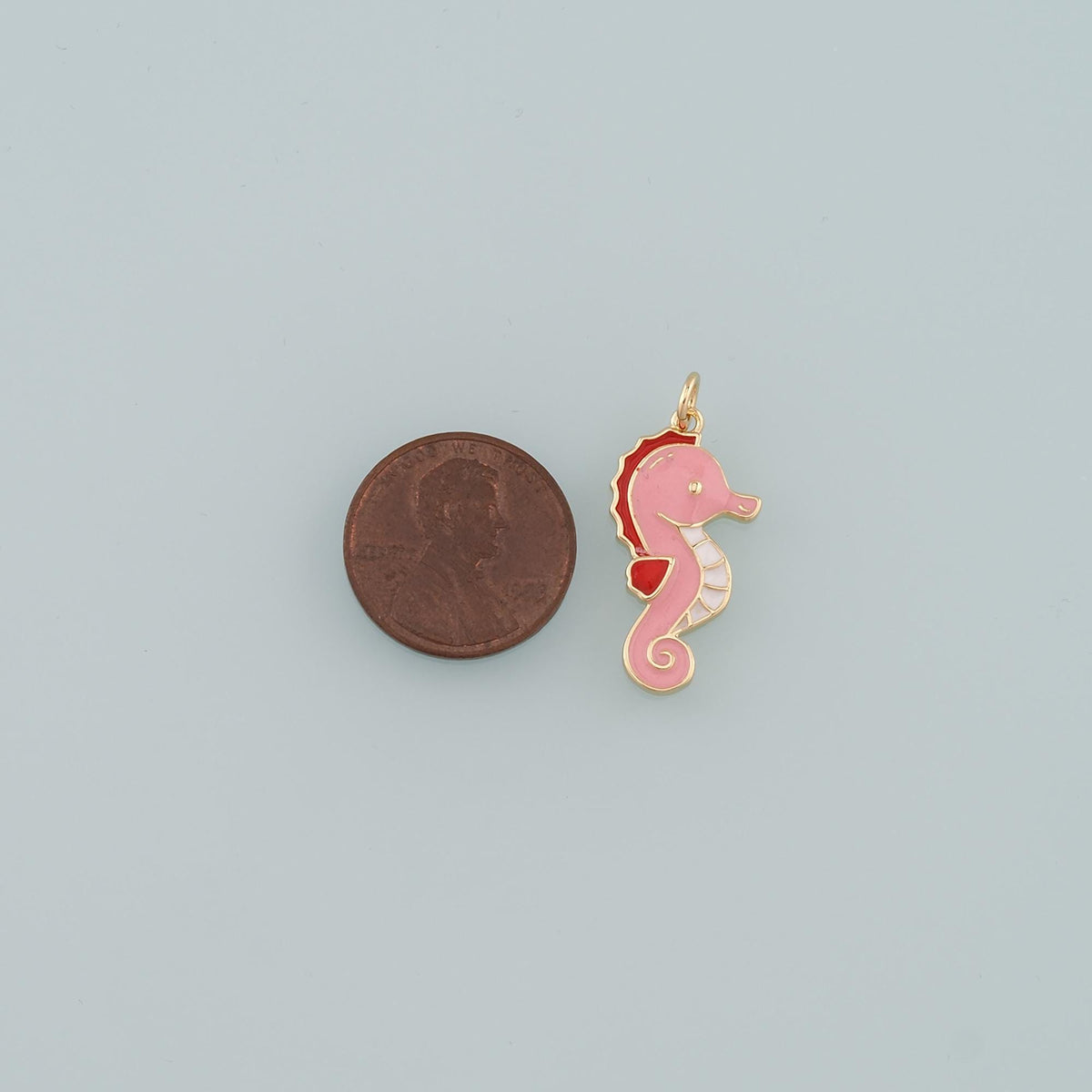Gold Seahorse Charms,18K Gold Filled Seahorse Pendant,Enamel Seahorse Charm Bracelet Necklace for DIY Jewelry Making Supply