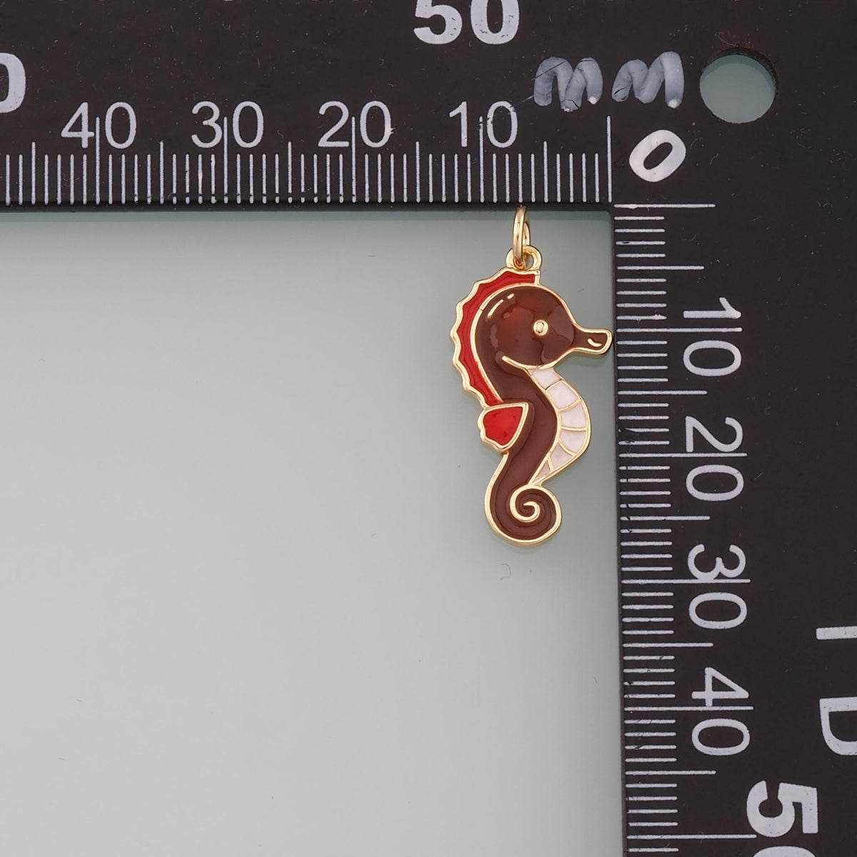 Gold Seahorse Charms,18K Gold Filled Seahorse Pendant,Enamel Seahorse Charm Bracelet Necklace for DIY Jewelry Making Supply