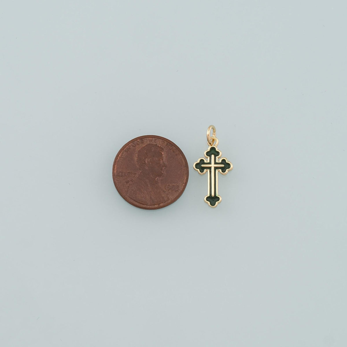 Gold Cross Charms,18K Gold Filled Cross Pendant,Enamel Religion Charm Bracelet Necklace for DIY Jewelry Making Supply