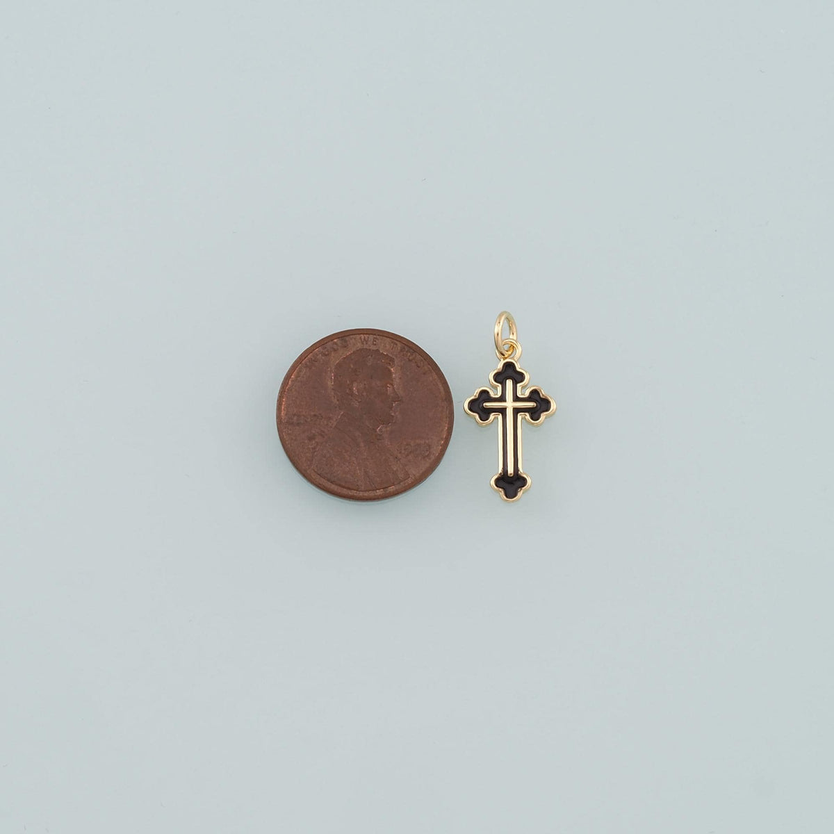Gold Cross Charms,18K Gold Filled Cross Pendant,Enamel Religion Charm Bracelet Necklace for DIY Jewelry Making Supply