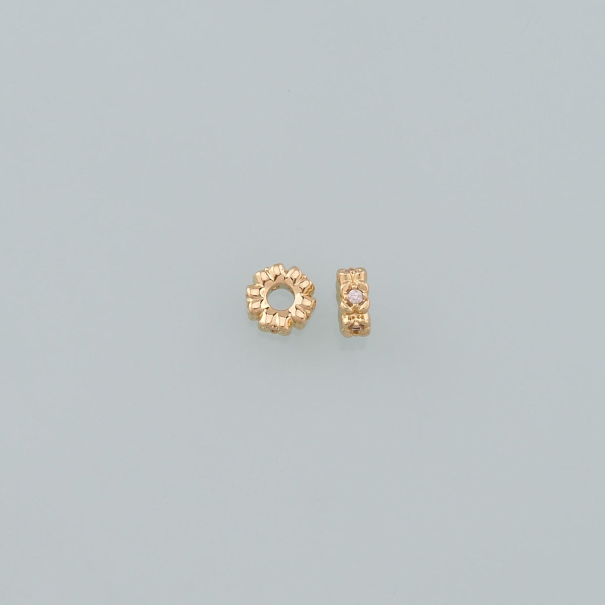 Gold Round Beads Charms,18K Gold Filled Round spacer beads Bracelet Necklace for DIY Jewelry Making Supply