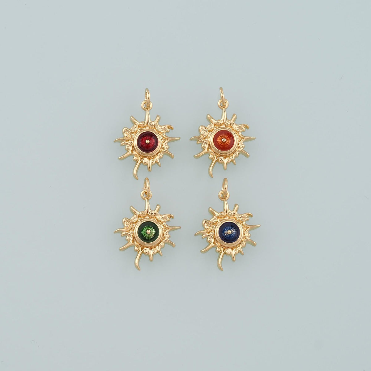 18K Gold Filled Enamel Evil Eye Charm Pendant for Jewelry Making